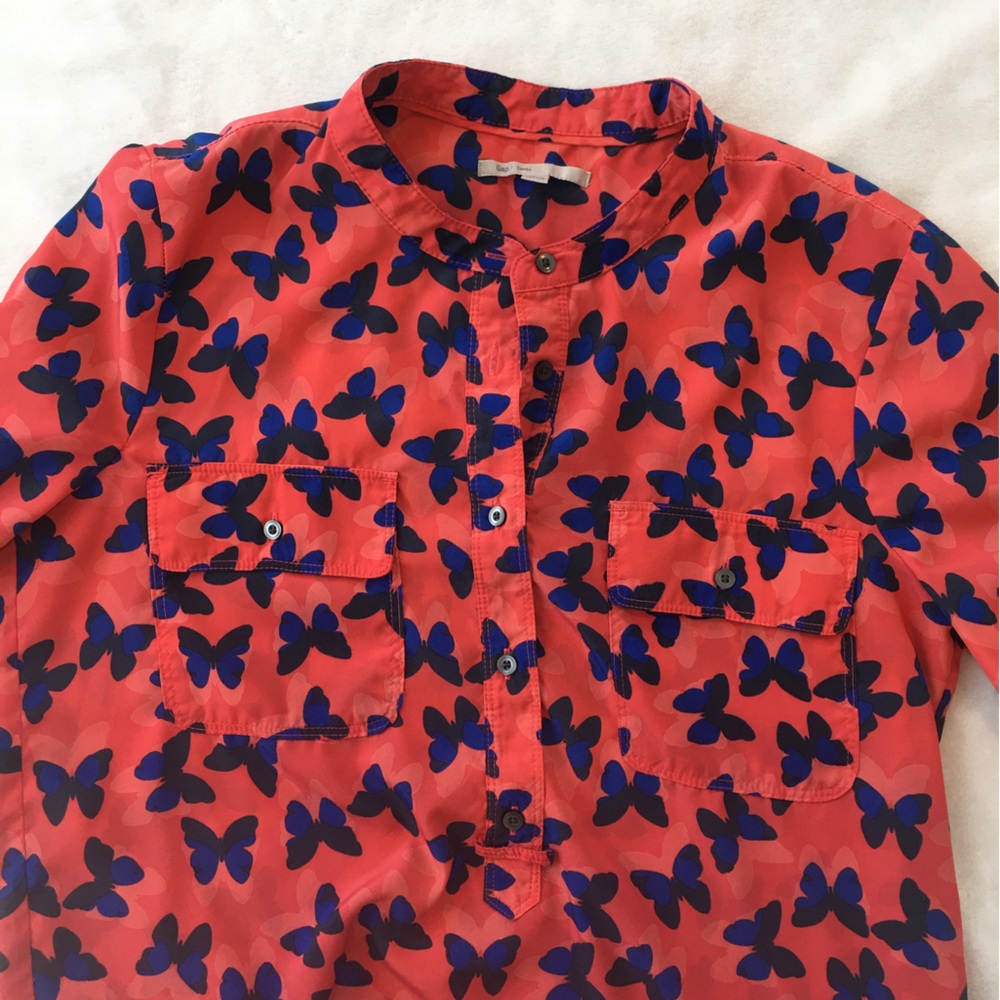 Gap Butterfly Button Down Blouse/Long Sleeved Shi… - image 2
